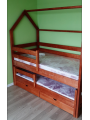 Детская двухъярусная кровать-домик Виолетта с выкатным спальным местом