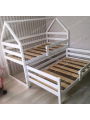Детская двухъярусная кровать-домик Виола с выкатным спальным местом