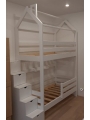 Кровать-домик двухъярусная Сказка-2 с лестницей-комодом