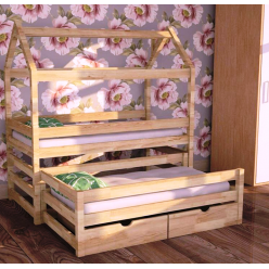 Детская двухъярусная кровать-домик Сати